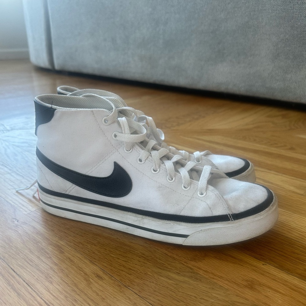 Nike White and Black High-Top Sneakers